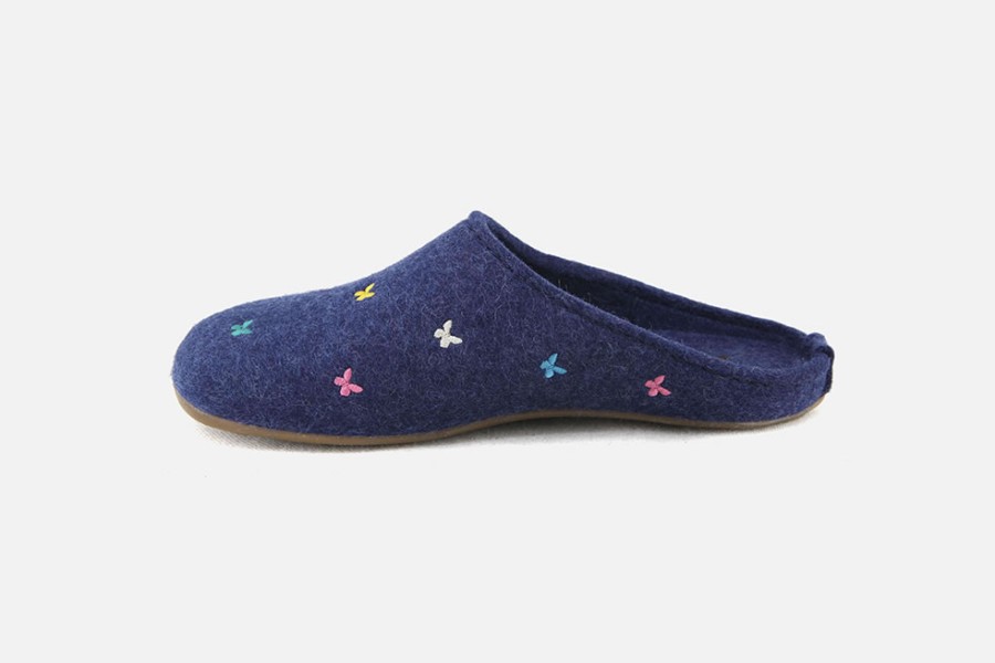 Women Haflinger | Haflinger - Pimenta Blue Low Slippers On Labotte