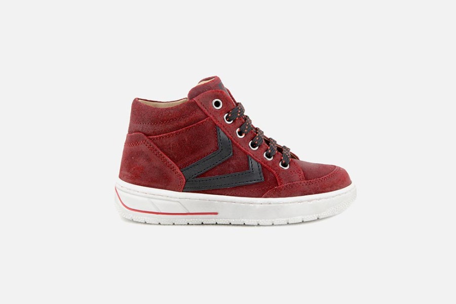 Boys Romagnoli | Romagnoli - Maurin Dark Red Lace-Up Boots On Labotte