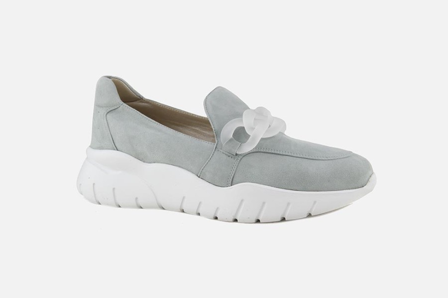 Women Rosana | Rosana - Stampa Daim Vert Loafers On Labotte