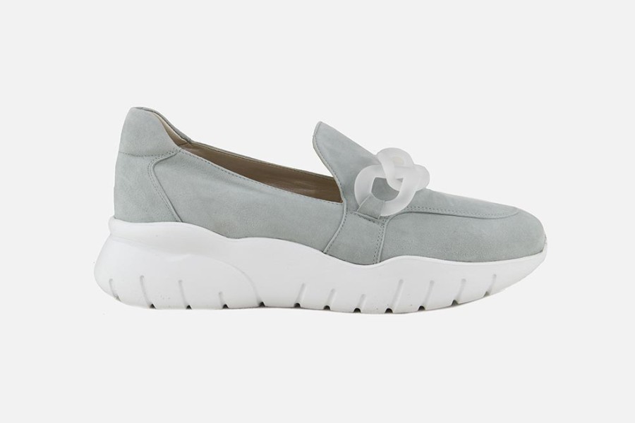 Women Rosana | Rosana - Stampa Daim Vert Loafers On Labotte