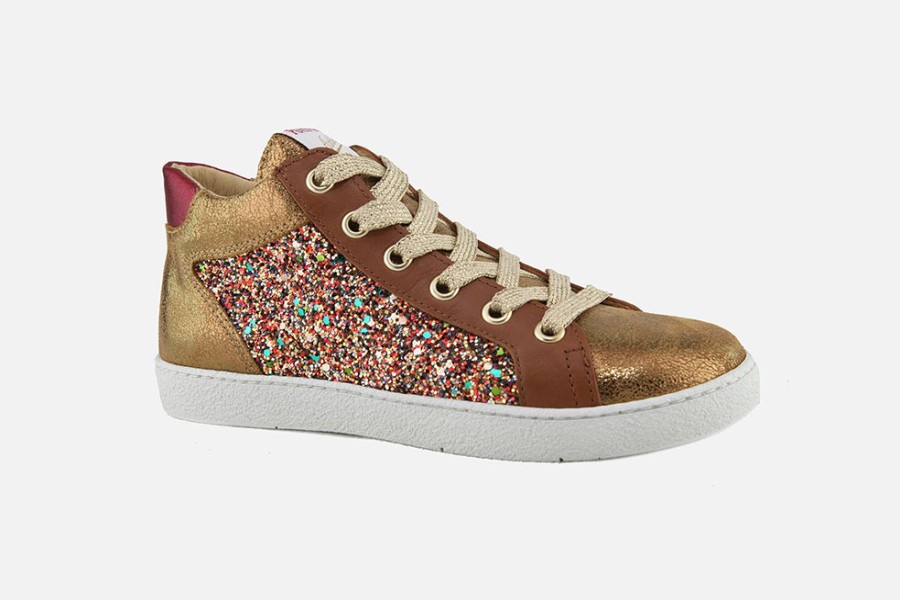 Girls Pom d'Api | Pom D'Api - Top Zippy Rust Camel Lace-Up Boots On Labotte