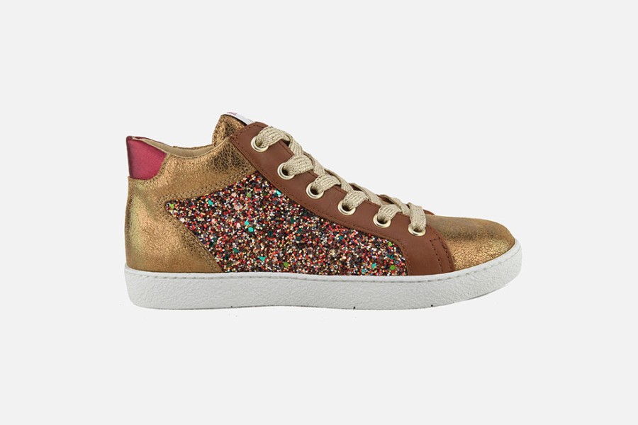 Girls Pom d'Api | Pom D'Api - Top Zippy Rust Camel Lace-Up Boots On Labotte