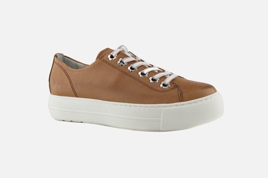 Women Paul Green | Paul Green - Palissandre Tan Sneakers On Labotte