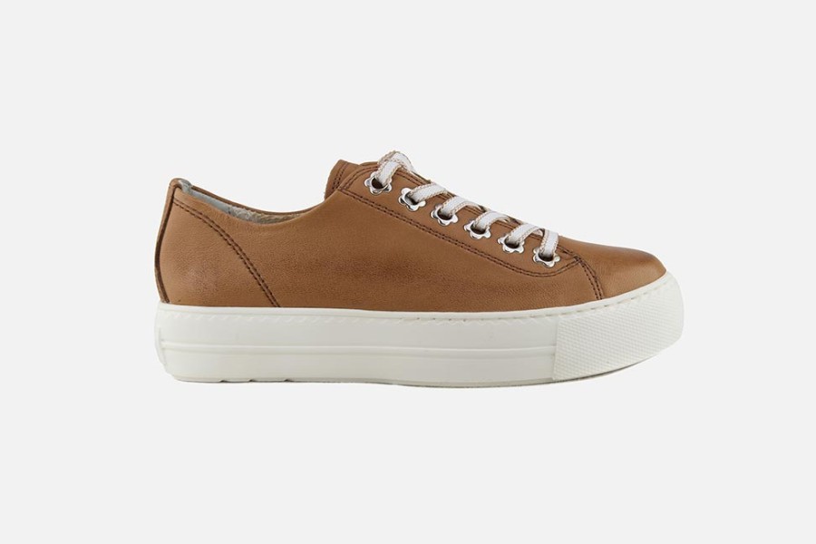 Women Paul Green | Paul Green - Palissandre Tan Sneakers On Labotte