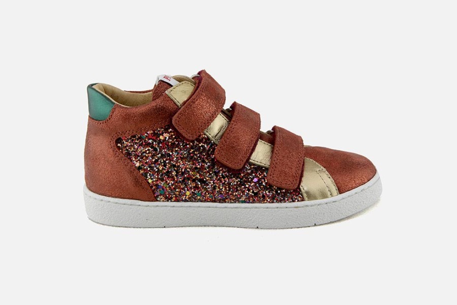 Girls Pom d'Api | Pom D'Api - Top Easy Top Rust Or Ivy Velcro Shoes On Labotte