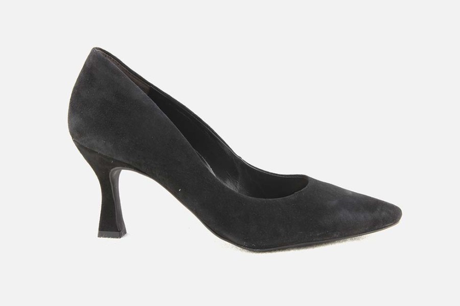 Women Paul Green | Paul Green - Primerose Daim Noir Pumps On Labotte