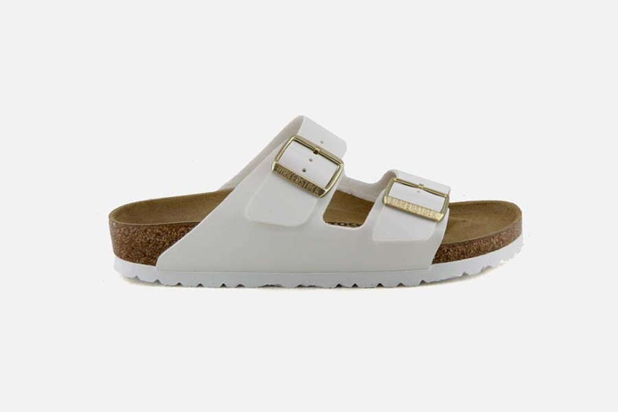 Women Birkenstock | Birkenstock - Arizona White Patent Sandals On Labotte