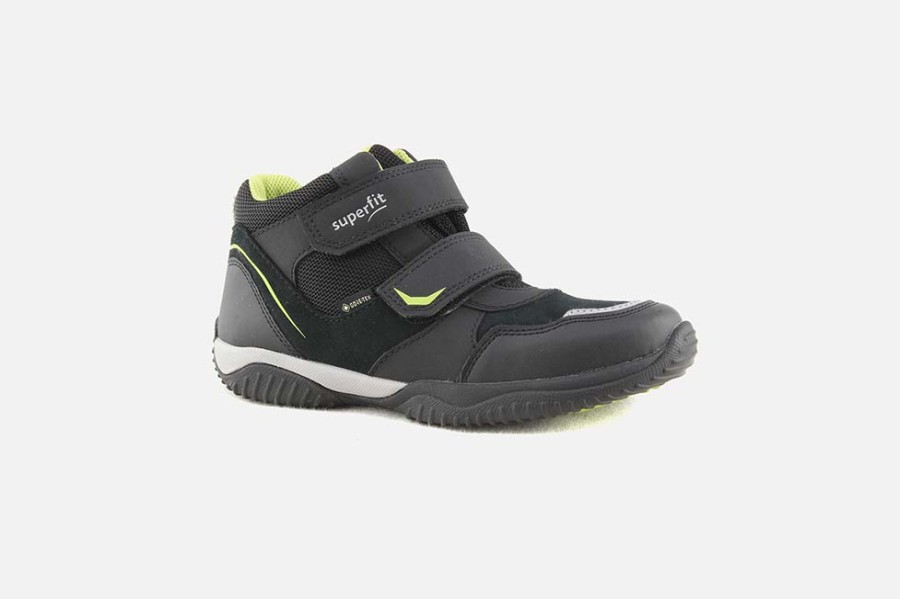 Boys Superfit | Superfit - Harding Black Gtx Velcro Shoes On Labotte