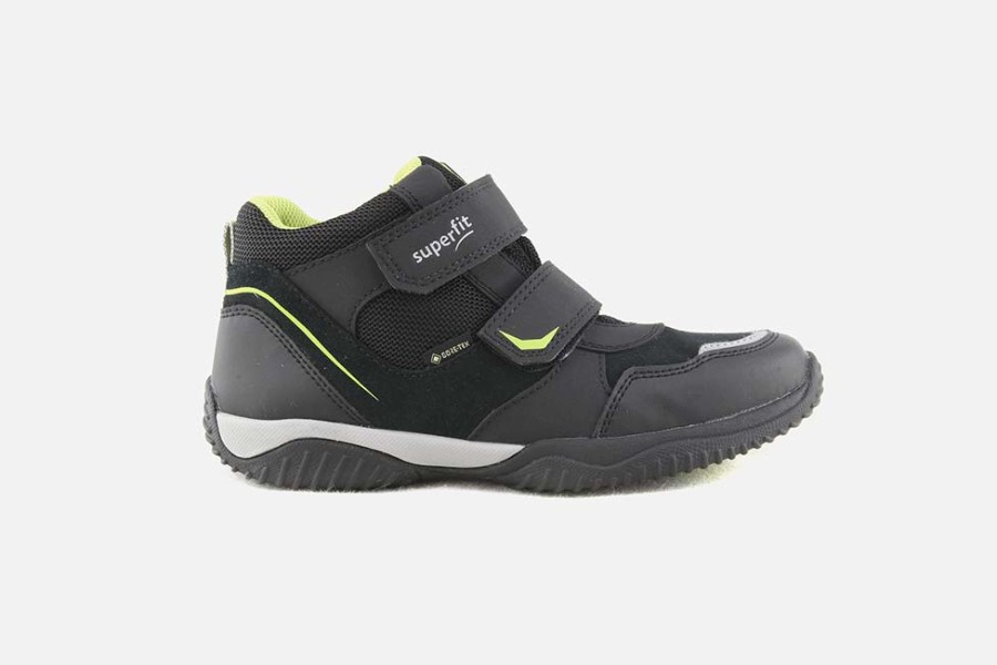 Boys Superfit | Superfit - Harding Black Gtx Velcro Shoes On Labotte