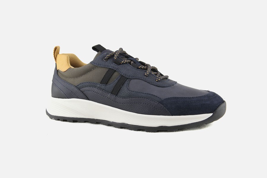 Men Geox | Geox - Terrestre Navy Kaki Sneakers On Labotte