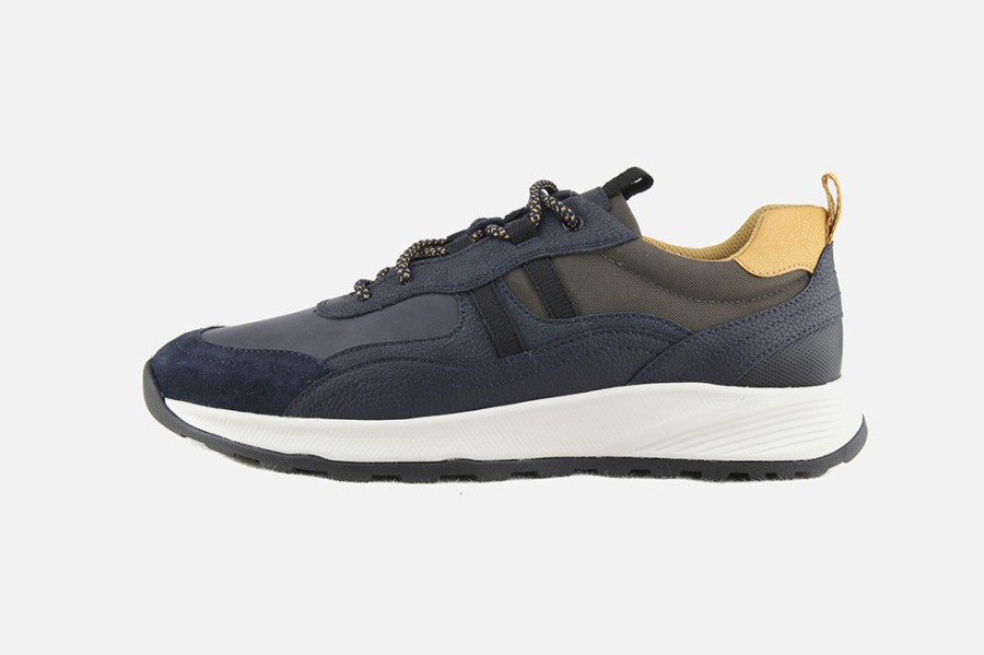 Men Geox | Geox - Terrestre Navy Kaki Sneakers On Labotte