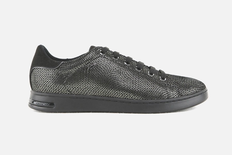 Women Geox | Geox - Jaysen Dark Grey Black Sneakers On Labotte