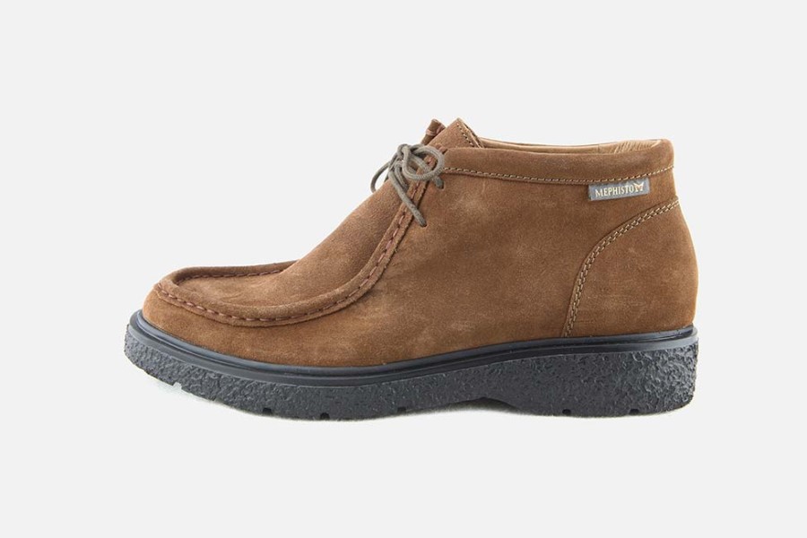 Men Mephisto | Mephisto - Evrard Brown Lace-Up Boots On Labotte