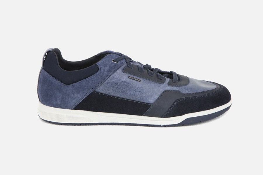 Men Geox | Geox - Spherica Ec3 Navy Sneakers On Labotte