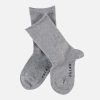 Girls Falke | Falke - Shiny Grey Socks On Labotte