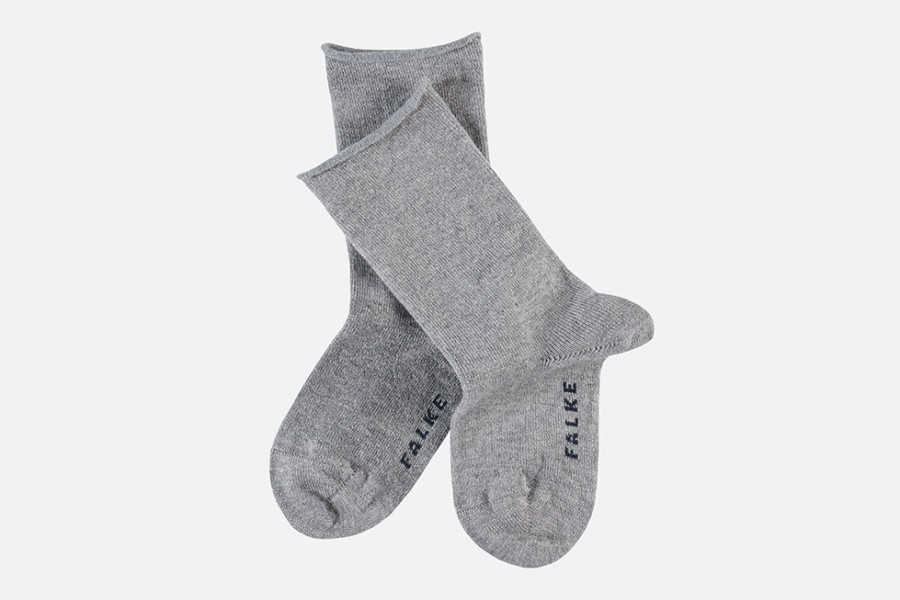 Girls Falke | Falke - Shiny Grey Socks On Labotte