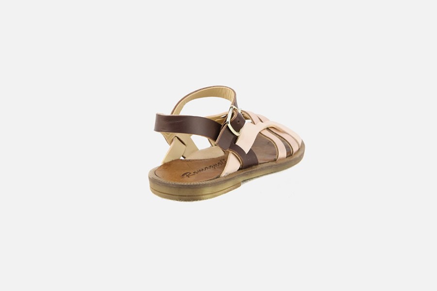 Girls Romagnoli | Romagnoli - Trinity Rosa Brown Sandals On Labotte
