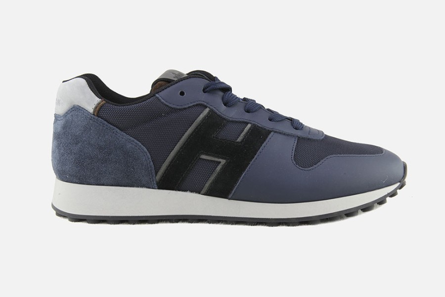 Men Hogan | Hogan - Hogan H383 Navy Black Sneakers On Labotte