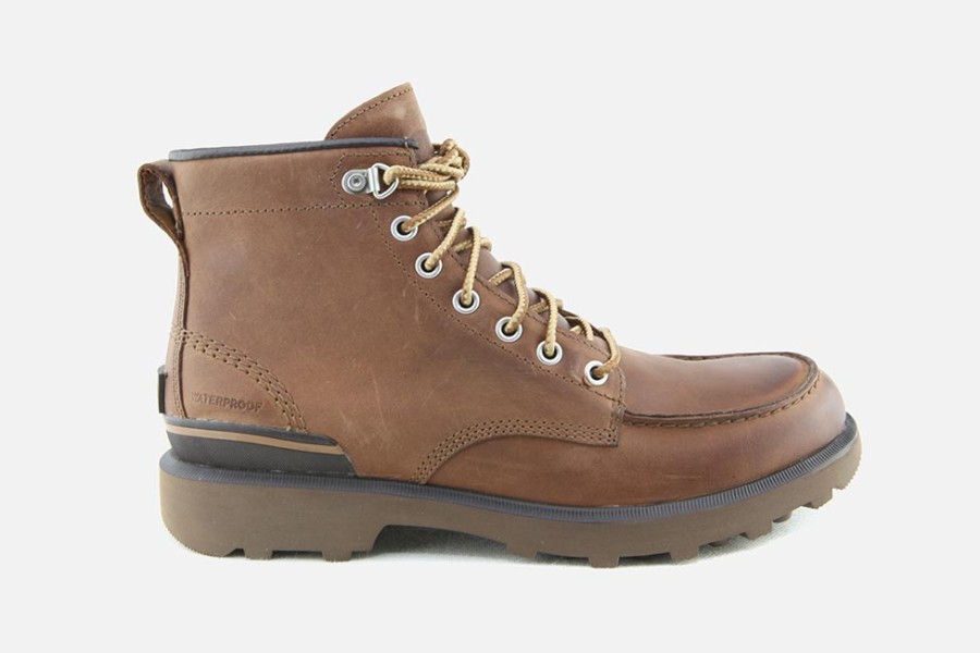 Men Sorel | Sorel - Caribou Moc Wp Tan Lace-Up Boots On Labotte