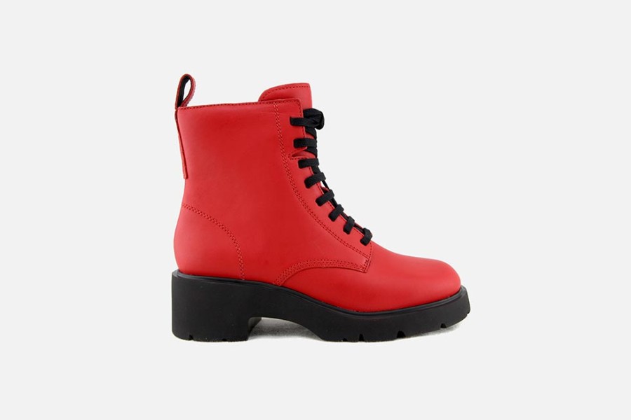 Women Camper | Camper - Milah Hi Lace Rouge Lace-Up Boots On Labotte