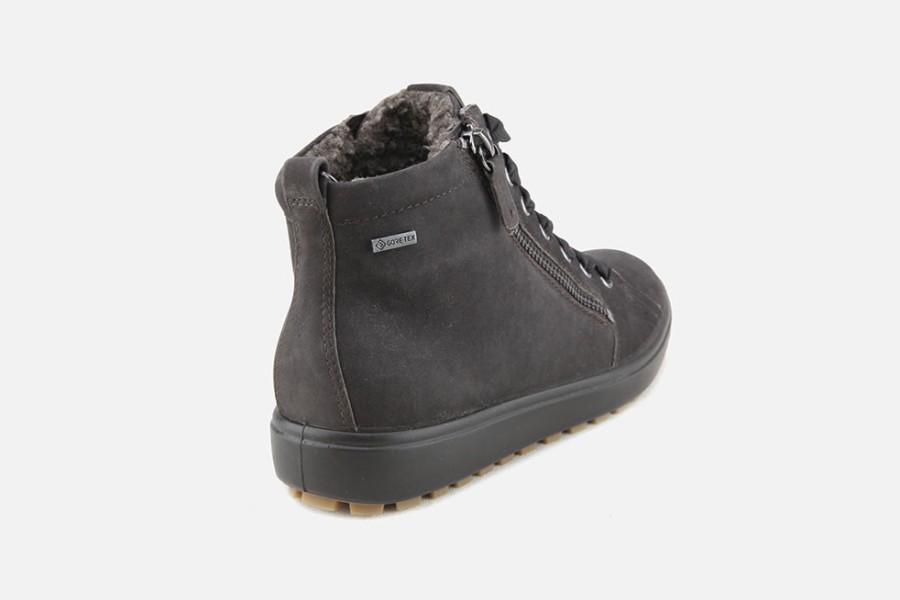 Women Ecco | Ecco - Soft 7 Tred Hi Coffee Gtx Lace-Up Boots On Labotte