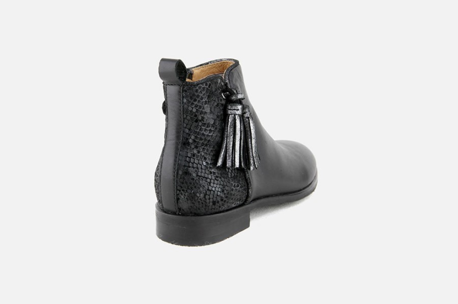 Girls Adolie | Adolie - Odeon Preppy Black Ankle Boots On Labotte
