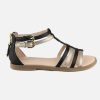 Girls Geox | Geox - Karly Sparta Noir Or Sandals On Labotte