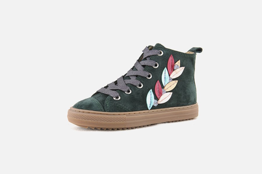 Girls Pom d'Api | Pom D'Api - Swag Tender Vert Lace-Up Boots On Labotte