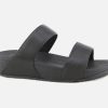 Women Fitflop | Fitflop - Lulu Slide Black Leather Sandals On Labotte