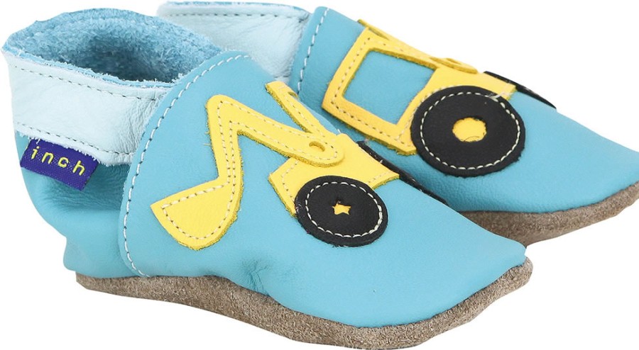 Boys Inch Blue | Inch Blue - Pelleteuse Turquoise Layette Shoes On Labotte
