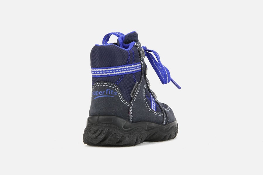 Girls Superfit | Superfit - Wald Dark Blue Lace-Up Boots On Labotte