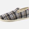 Men Les chaussons de Flo | Les Chaussons De Flo - Pepouz Ecossais Gris Beige Charentaises On Labotte