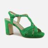 Women Cervone | Cervone - Calixte Vert Sandals On Labotte