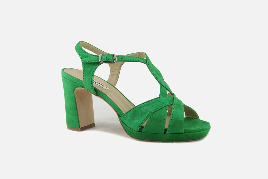 Women Cervone | Cervone - Calixte Vert Sandals On Labotte