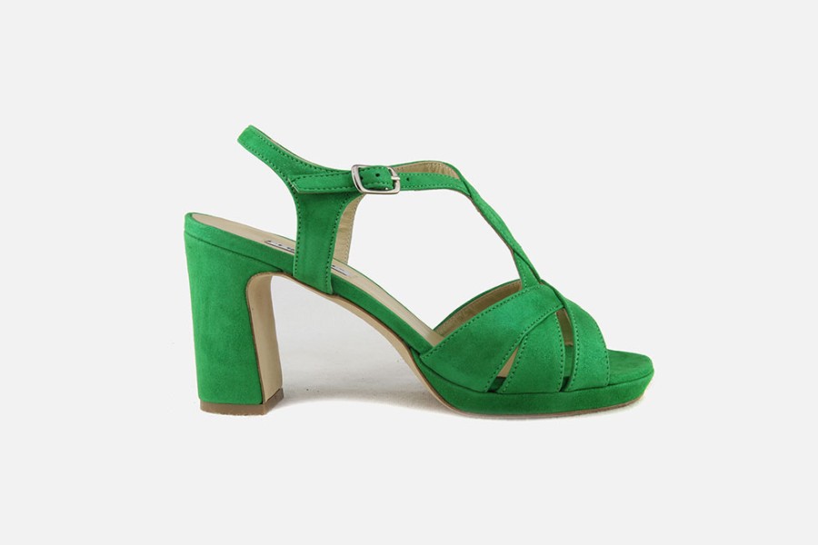 Women Cervone | Cervone - Calixte Vert Sandals On Labotte