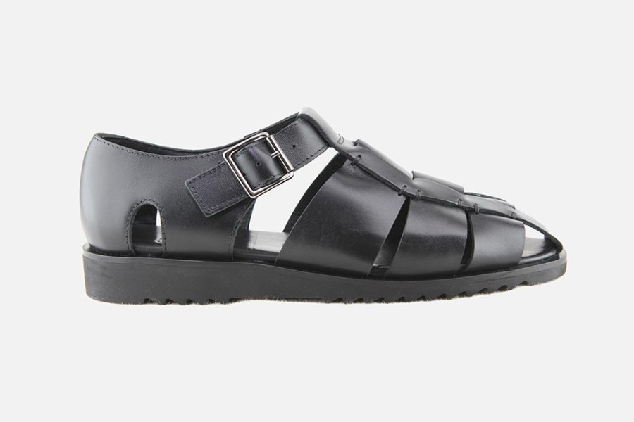 Men Paraboot | Paraboot - Pacific Lisse Noir Sandals On Labotte