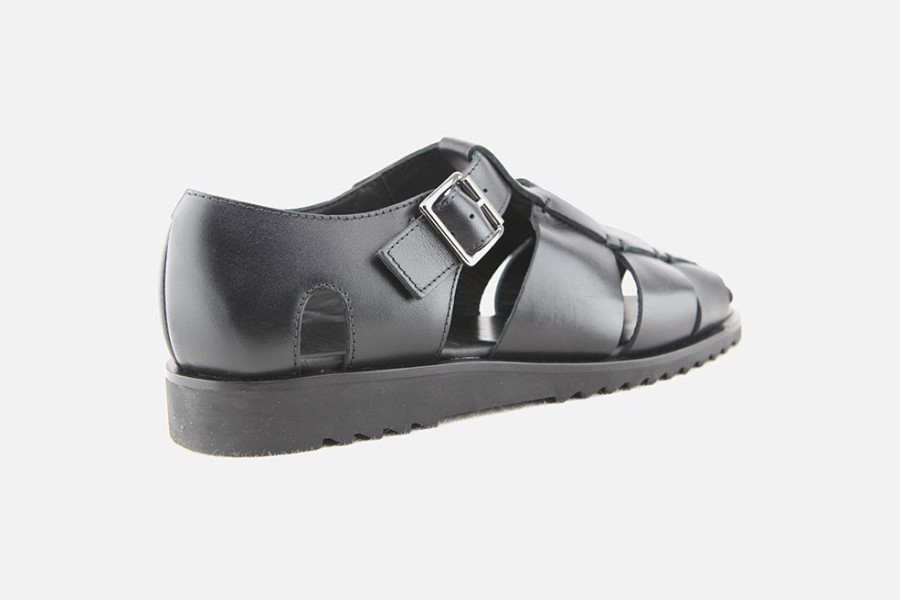 Men Paraboot | Paraboot - Pacific Lisse Noir Sandals On Labotte