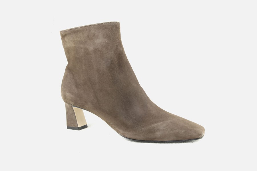 Women Brunate | Brunate - Bastille Boots Daim Taupe Ankle Boots On Labotte
