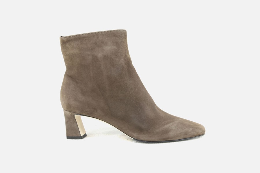 Women Brunate | Brunate - Bastille Boots Daim Taupe Ankle Boots On Labotte