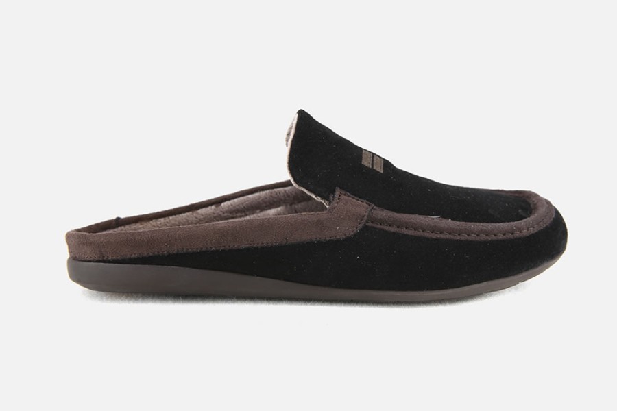 Men Nordikas | Nordikas - Quid Noir Marron Low Slippers On Labotte