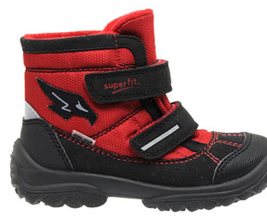 Boys Superfit | Superfit - Snowcat Rouge Velcro Shoes On Labotte