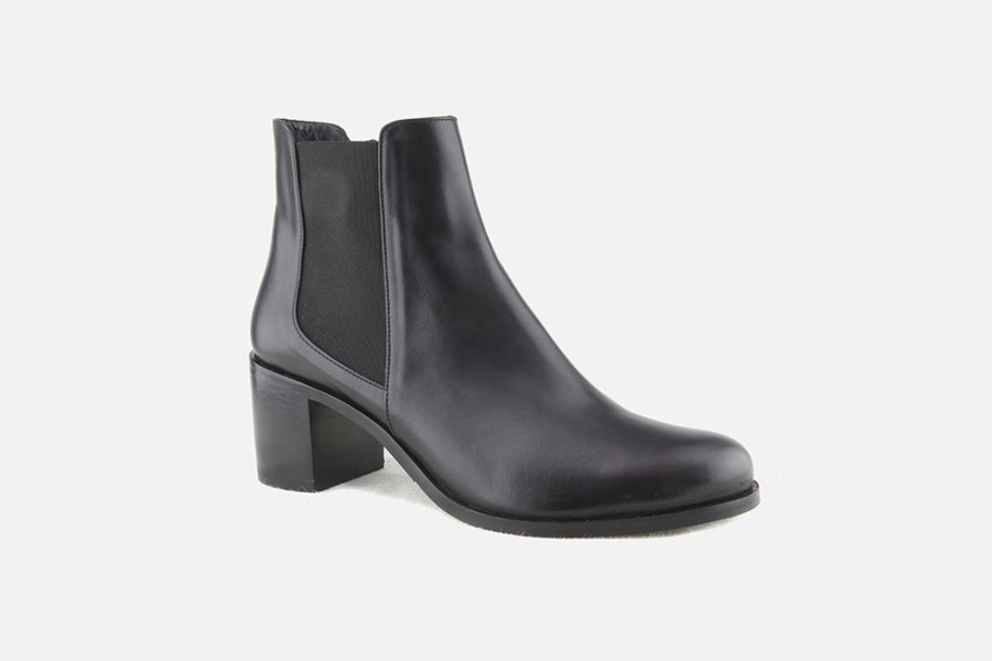 Women Cervone | Cervone - Chataigne Lisse Noir Ankle Boots On Labotte