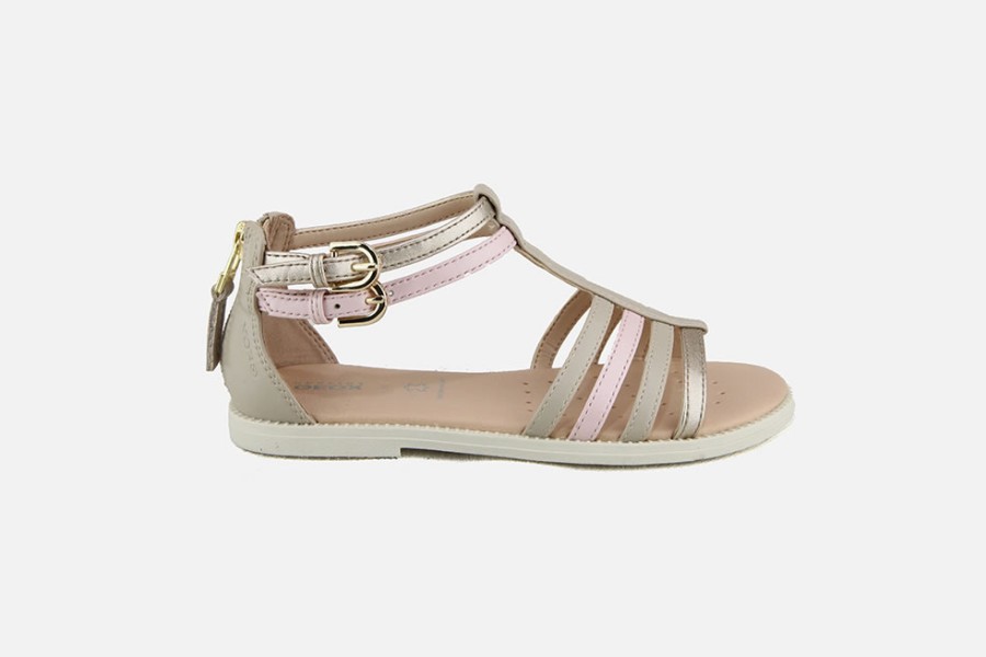 Girls Geox | Geox - Karly Sparta Sand Rose Sandals On Labotte