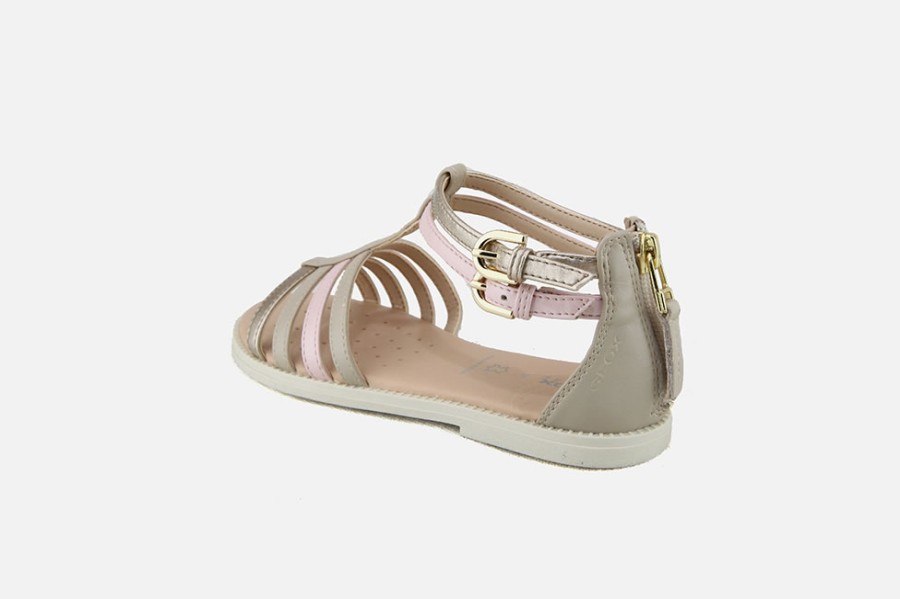 Girls Geox | Geox - Karly Sparta Sand Rose Sandals On Labotte