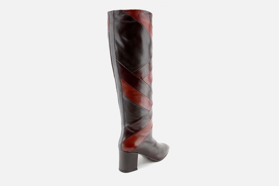Women Lorenzo Masiero | Lorenzo Masiero - Litho Brown Patch Boots On Labotte