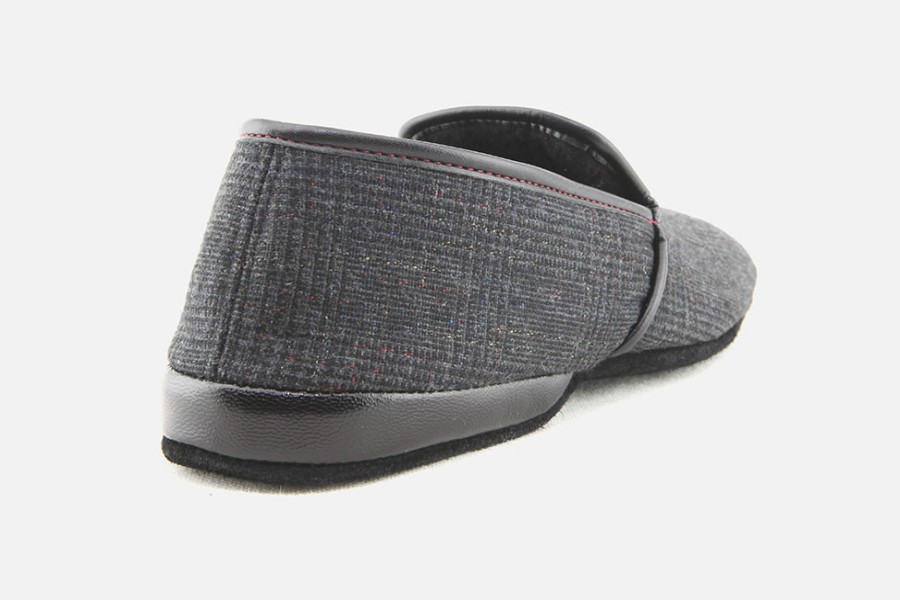 Men Erel | Erel - Gaspard Carreaux Gris Low Slippers On Labotte