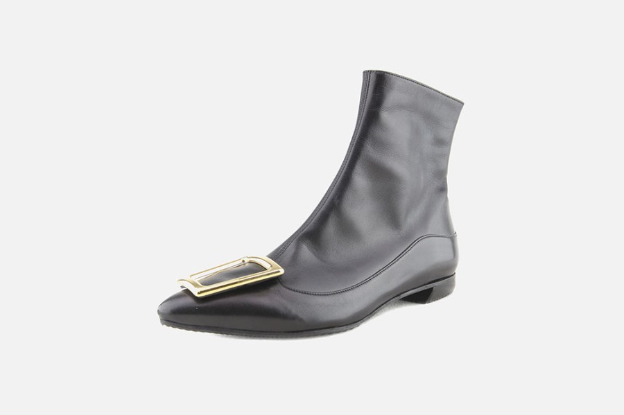 Women Brunate | Brunate - Bingsy Buckle Boots Noir Ankle Boots On Labotte