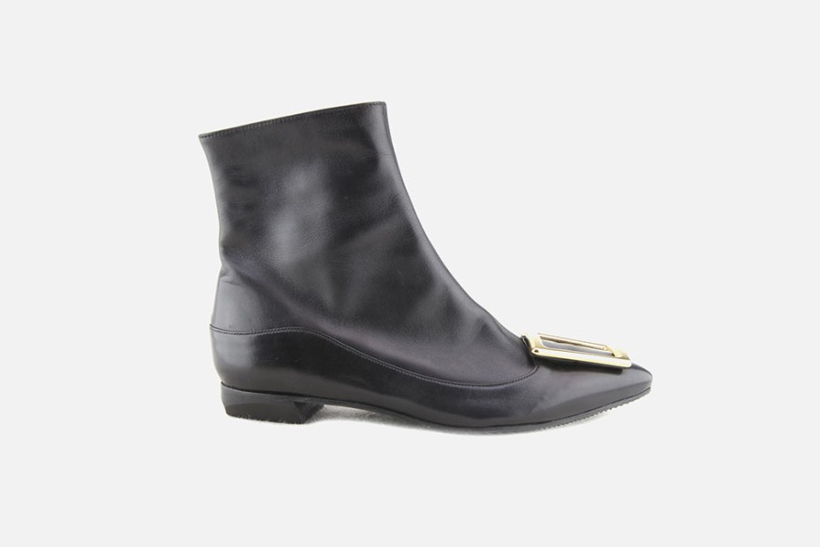 Women Brunate | Brunate - Bingsy Buckle Boots Noir Ankle Boots On Labotte