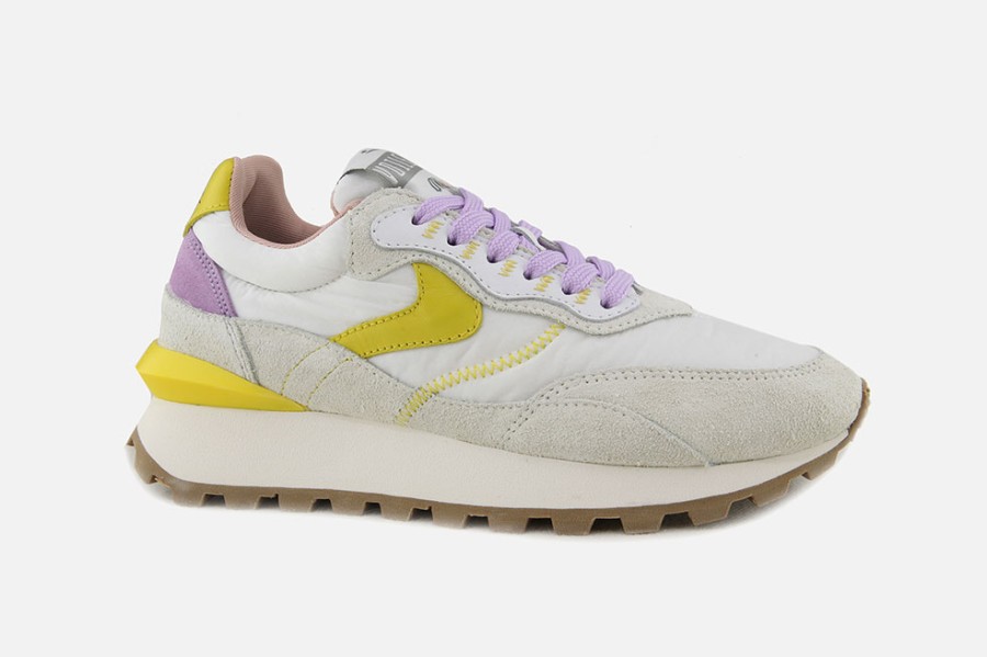 Women Voile Blanche | Voile Blanche - Qwark Hype White Sun Lila Sneakers On Labotte