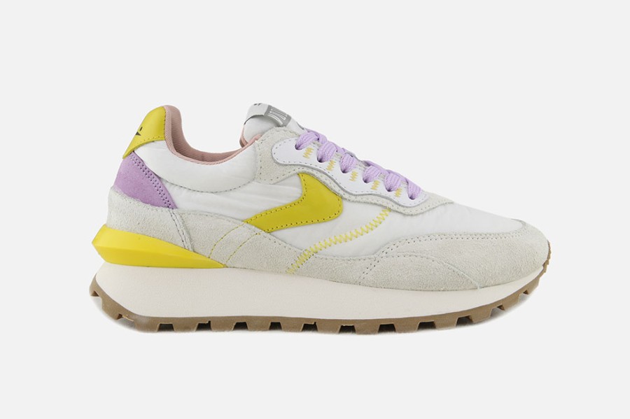 Women Voile Blanche | Voile Blanche - Qwark Hype White Sun Lila Sneakers On Labotte